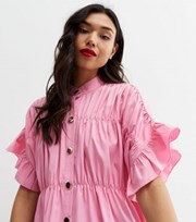 Cameo Rose Bright Pink Pleated Oversized Blouse